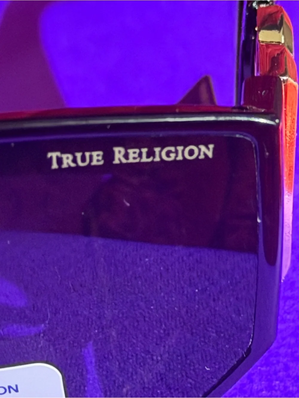 True Religion Glossy Black Cat-Eye Sunglasses